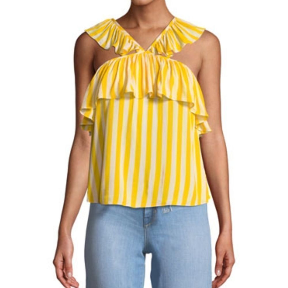 Rebecca Minkoff Doris Sleeveless Ruffle Tier Summer Top